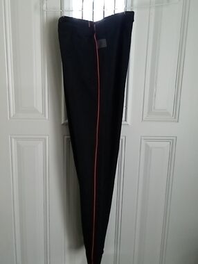 Black Women’s Pants with Orange Red Piping